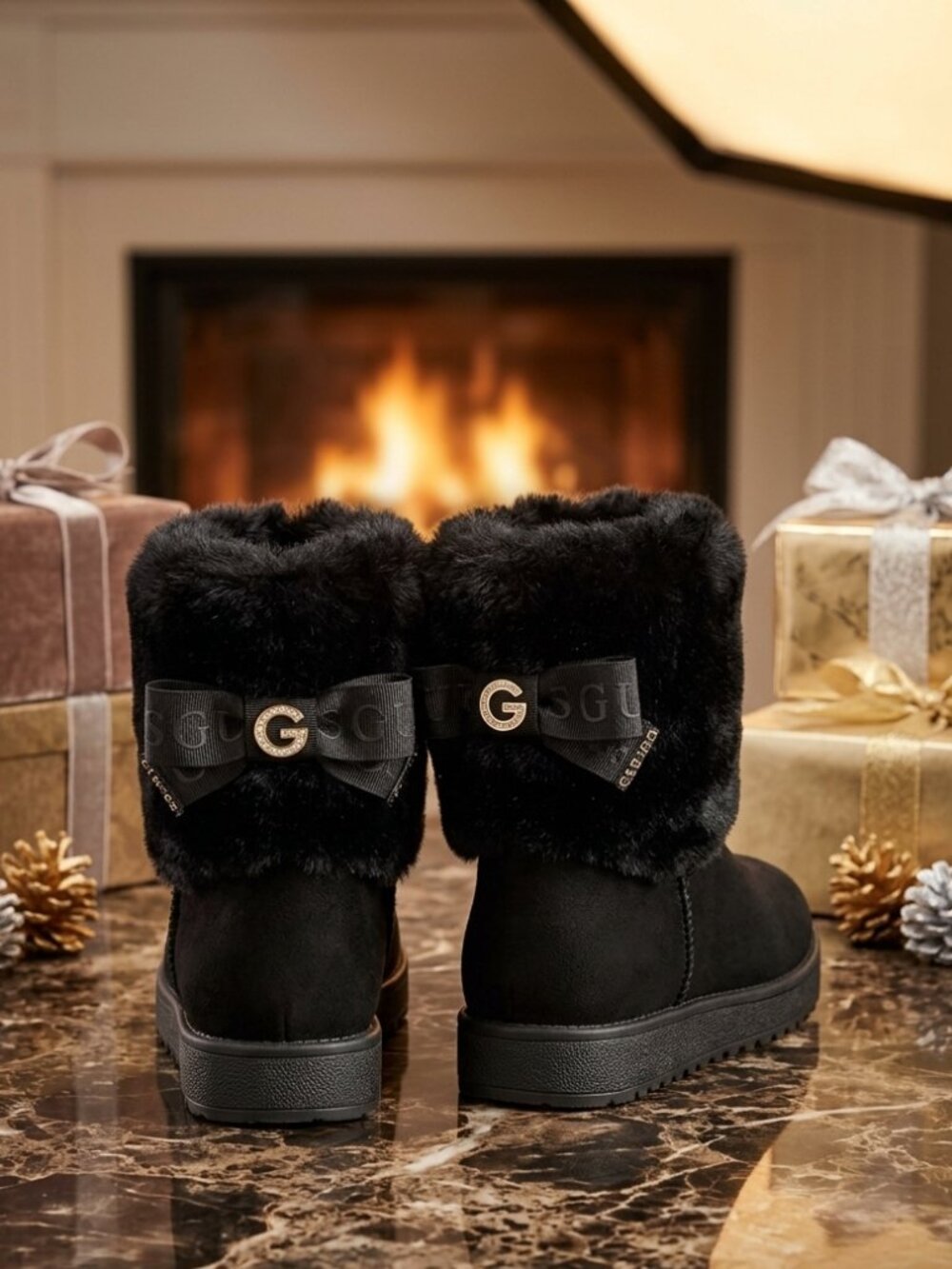 GUESS Women's Boots Denla Cold Weather Faux Fur - Picture 3 of 4